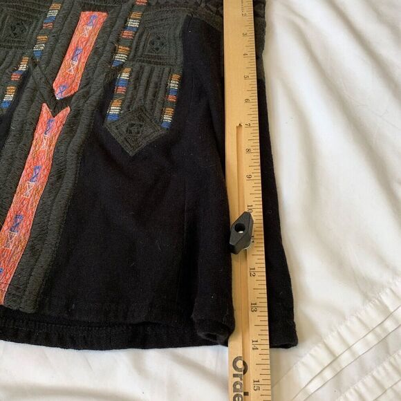 Free People New Romantics Mini Skirt Tribal Cheer Aztec Black XS Embroidered - Picture 7 of 11